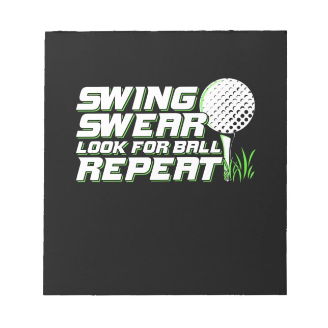 Golfer Swing Sweat Look For Ball Notepad (Front)