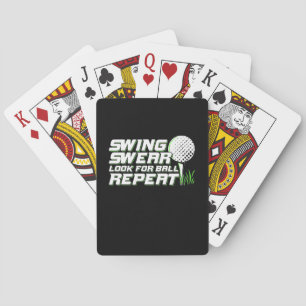 Golfer Swing Sweat Look For Ball Playing Cards