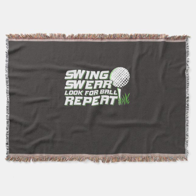 Golfer Swing Sweat Look For Ball Throw Blanket (Front)
