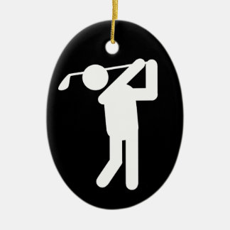 Golfer Symbol Christmas Ceramic Tree Decoration
