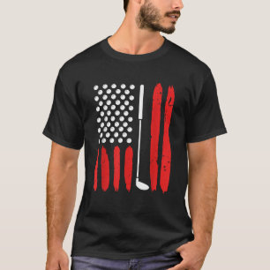 Golfer USA America Flag Golf Club T-Shirt
