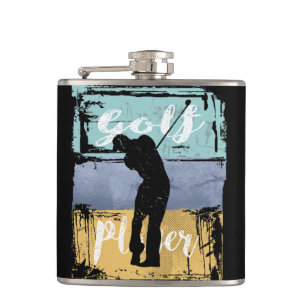 Golfer Vintage Retro Style Golf Hip Flask