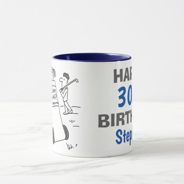 Golfer with Golf Bag and Sign Mug (Center)