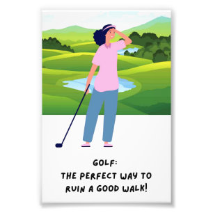 Golfer Woman on the golf course Photo Print