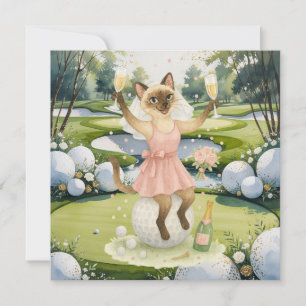 Golfer woman Save the Date Bride Bachelorette Invitation