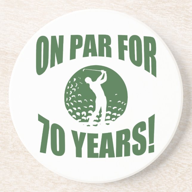 Golfer's 70th Birthday Coaster (Front)