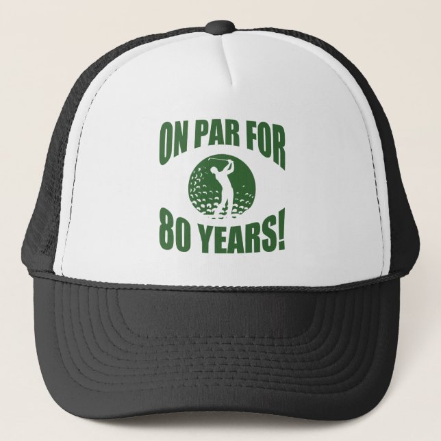 Golfer's 80th Birthday Trucker Hat (Front)