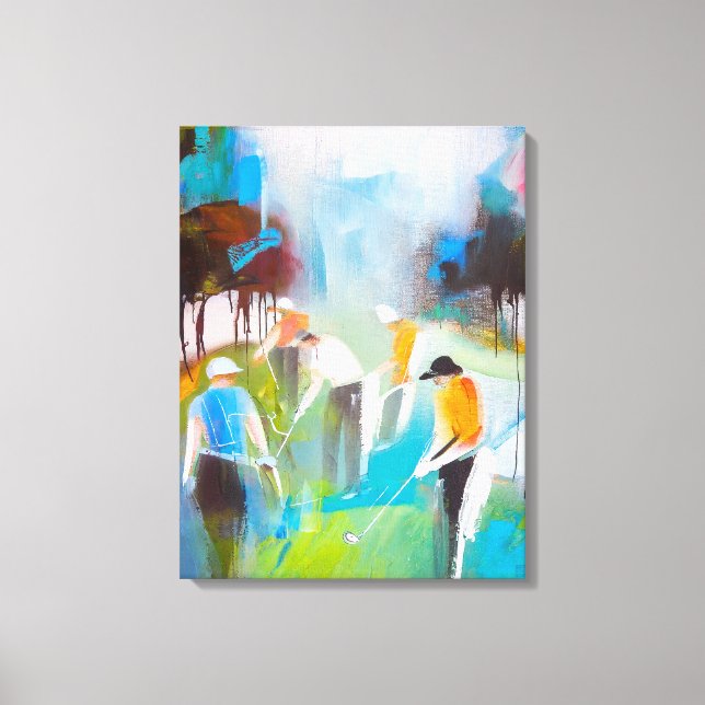 Golfers Composition VI - Canvas Art Print (Front)