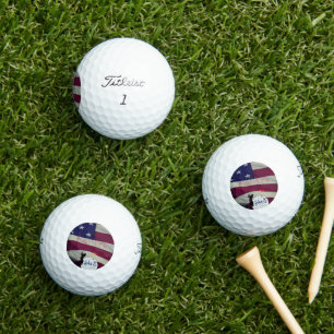 Golfer's Gift Customisable Flag Patriotic  Golf Balls