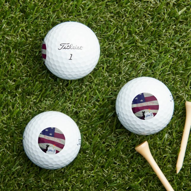 Golfer's Gift Customisable Flag Patriotic  Golf Balls (Insitu Grass)