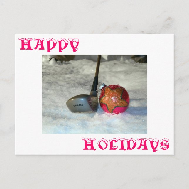 Golfers Greetings Holiday Postcard (Front)