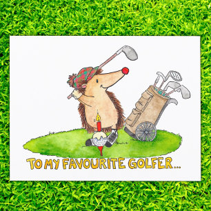 Golfer's Happy Birthday postcard by Nicole Janes