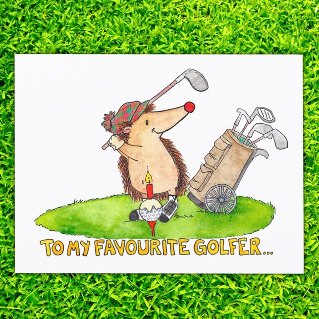 Golfer's Happy Birthday postcard by Nicole Janes (Creator Uploaded)
