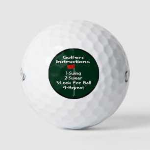Golfers Instructions Humour Golf Balls