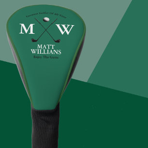 Golfers Monogram on Green Custom Golf Club Golf Head Cover