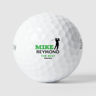 Golfer's Name - Elegant Golfer Green Mark Golf Balls