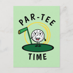 Golfers Par-Tee Time Postcard