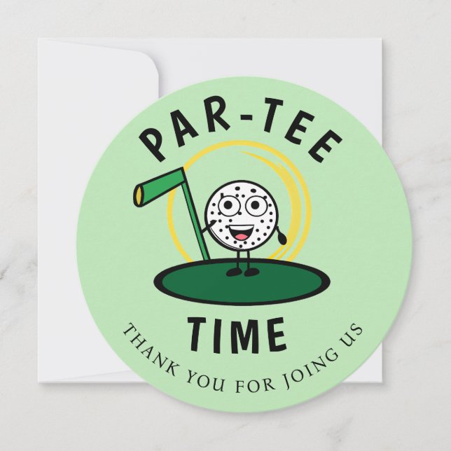 Golfers Par-Tee Time Thank You Card (Front)