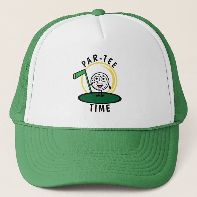 Golfers Par-Tee Time Trucker Hat (Front)