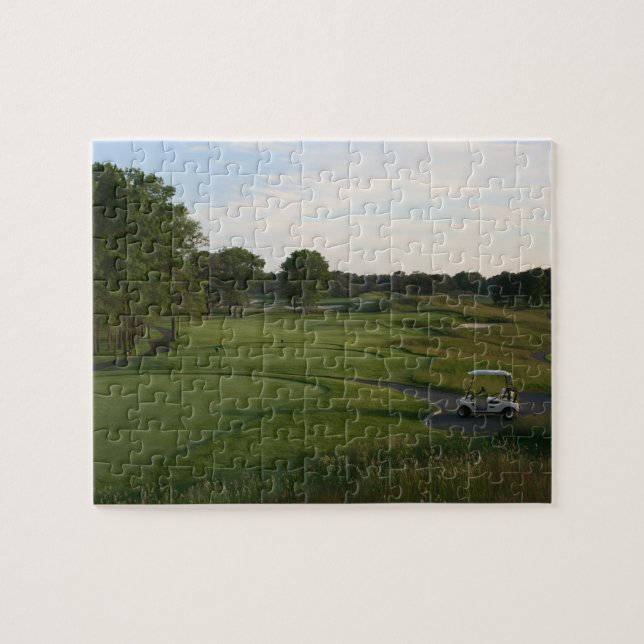 Golfer's Paradise Golf Course and Golf Cart Jigsaw Puzzle (Horizontal)