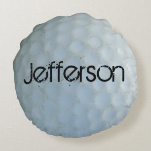 Golfers Personalised distressed golf ball Round Cushion