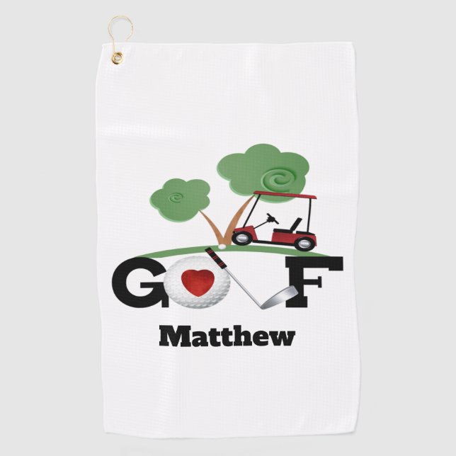 Golfers Personalised Golf Cart Towel (Front)