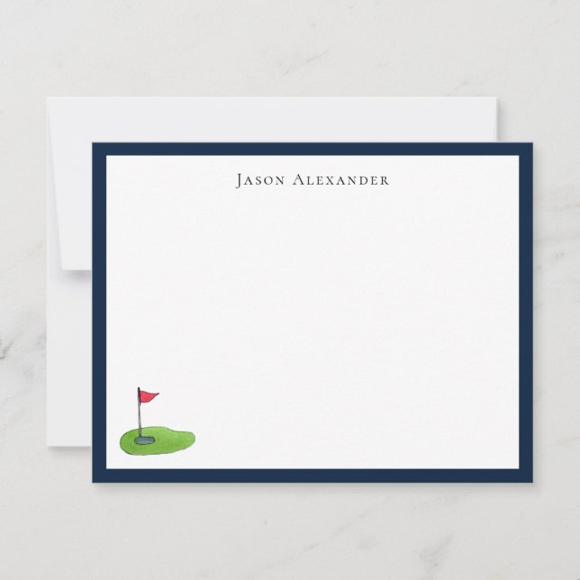 Golfers personalises Note Card (Front)