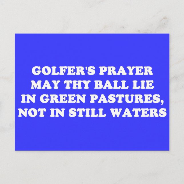 GOLFER'S PRAYER POSTCARD (Front)