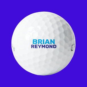 Golfers Simple Blue Bold Name  Golf Balls