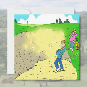 Golfer's Stuck in a Bunker Cartoon