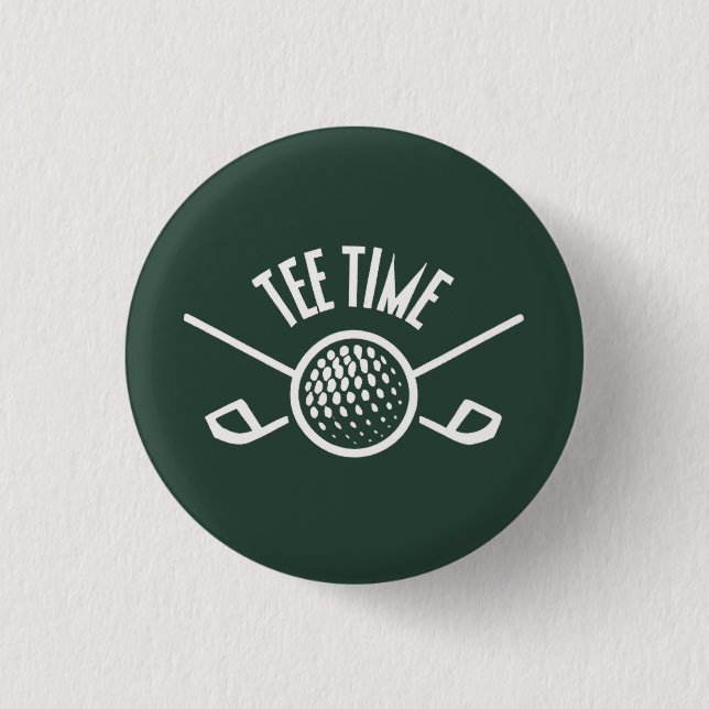 Golfers Tee Time 3 Cm Round Badge (Front)