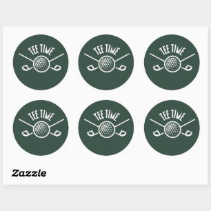 Golfers Tee Time Classic Round Sticker