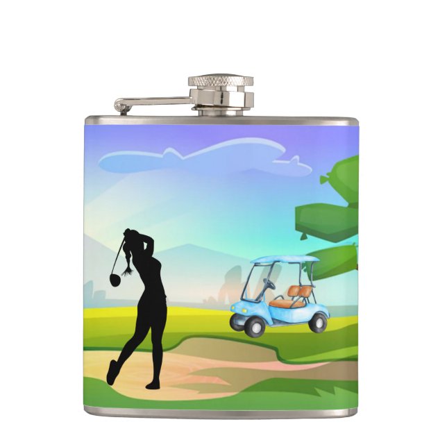 Golfer's Vinyl Wrapped Flask (Front)