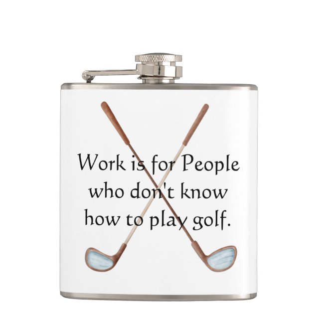 Golfer's Vinyl Wrapped Flask (Front)