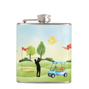 Golfer's Vinyl Wrapped Flask