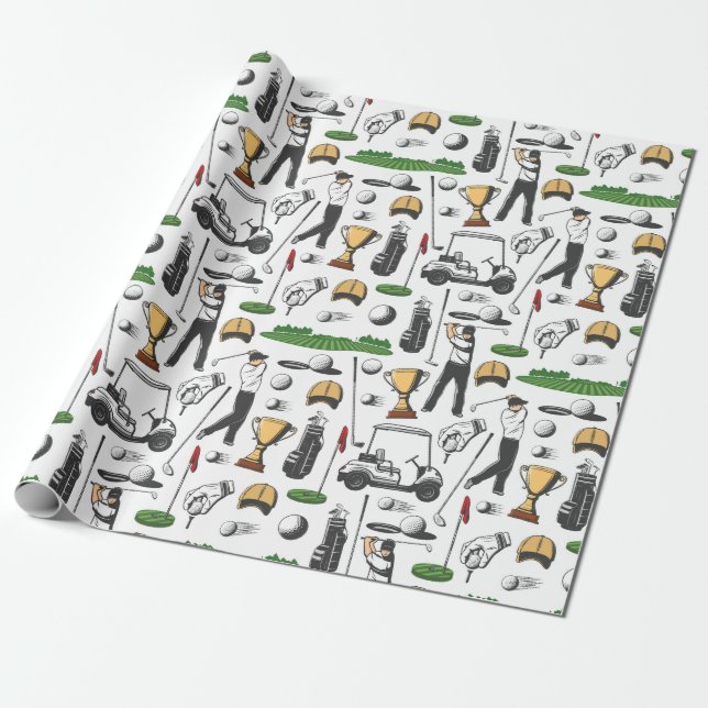 Golfers Wrapping Paper (Unrolled)