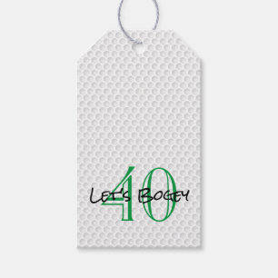 Golfing 40th Birthday LET'S BOGEY Fun Golf Ball Gift Tags
