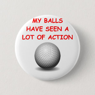golfing 6 cm round badge