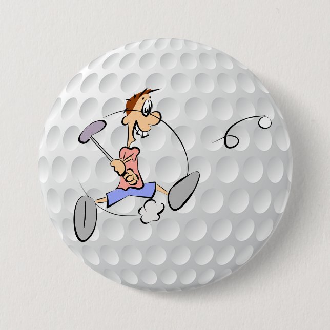Golfing 7.5 Cm Round Badge (Front)