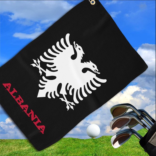 Golfing Albania & Albanian coat of arms / flag Golf Towel (Creator Uploaded)