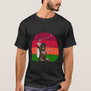 Golfing Animals Funny Sloth Playing Golf At Sunset T-Shirt