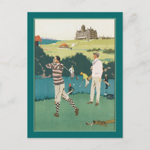 Golfing at the Club Postcard
