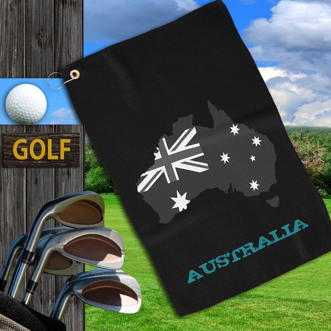 Golfing Australia & Australian coat of arms / flag Golf Towel (Creator Uploaded)