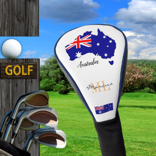 Golfing Australia, map, Australian Flag / Aussie Golf Head Cover