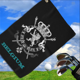 Golfing Belgium & Belgian coat of arms / flag Golf Towel