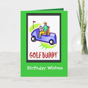 Golfing Birthday cards, Golf buggy Card
