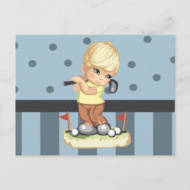 Golfing Boy Postcard (Front)