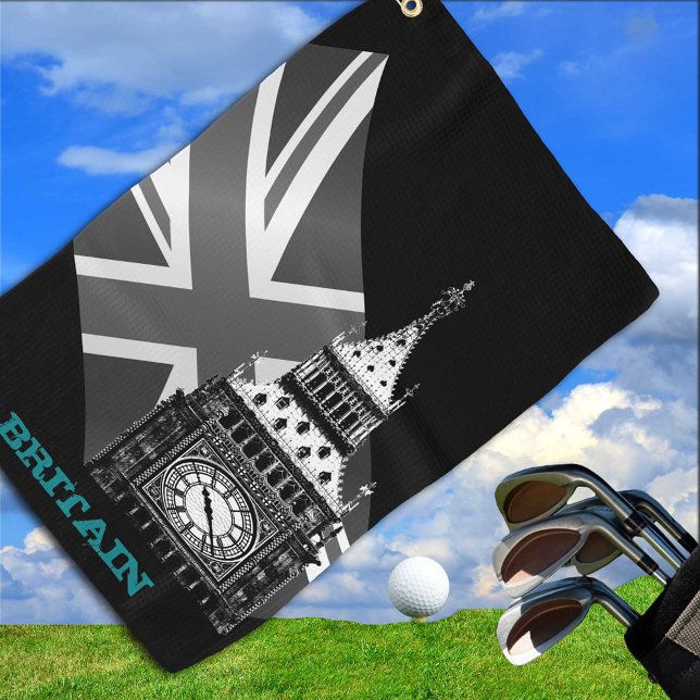 Golfing Britain & Big Ben, British flag Golf Towel (Creator Uploaded)