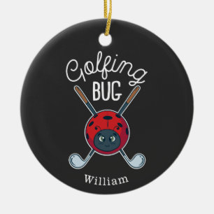 Golfing Bug Sports Gag Novelty Golf Ceramic Tree Decoration