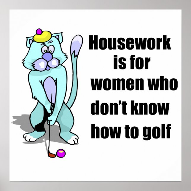 Golfing Cat Poster (Front)